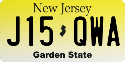 NJ license plate J15QWA