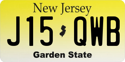 NJ license plate J15QWB