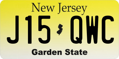 NJ license plate J15QWC