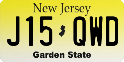 NJ license plate J15QWD