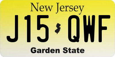 NJ license plate J15QWF