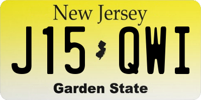NJ license plate J15QWI