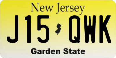 NJ license plate J15QWK