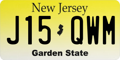 NJ license plate J15QWM