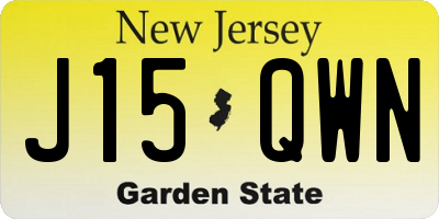 NJ license plate J15QWN