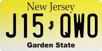 NJ license plate J15QWO