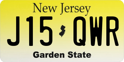 NJ license plate J15QWR