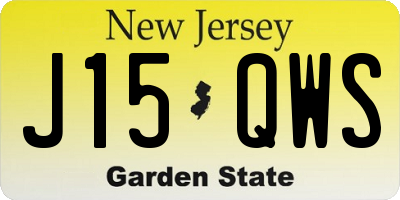 NJ license plate J15QWS