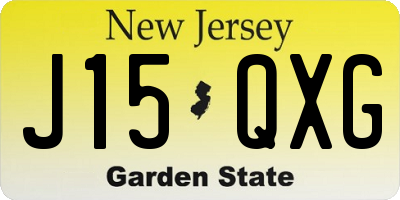 NJ license plate J15QXG