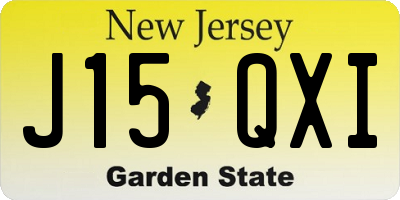 NJ license plate J15QXI