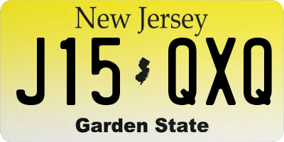 NJ license plate J15QXQ