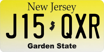 NJ license plate J15QXR