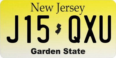 NJ license plate J15QXU
