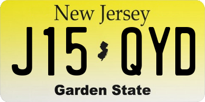 NJ license plate J15QYD