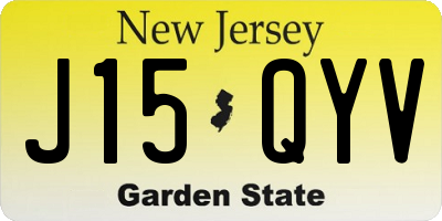 NJ license plate J15QYV