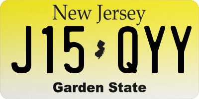 NJ license plate J15QYY