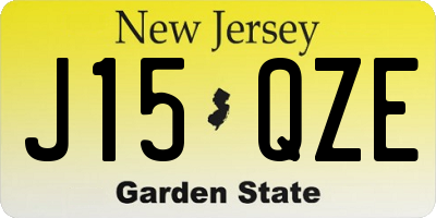 NJ license plate J15QZE