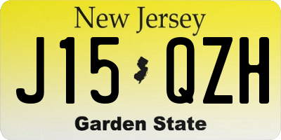 NJ license plate J15QZH
