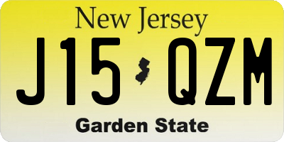 NJ license plate J15QZM