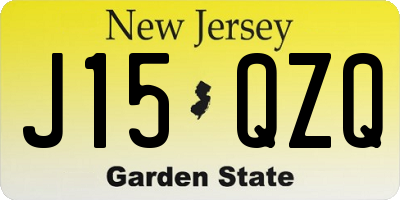 NJ license plate J15QZQ