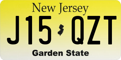 NJ license plate J15QZT