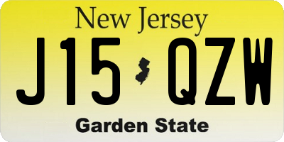 NJ license plate J15QZW
