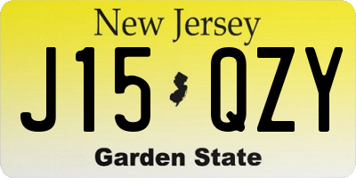 NJ license plate J15QZY