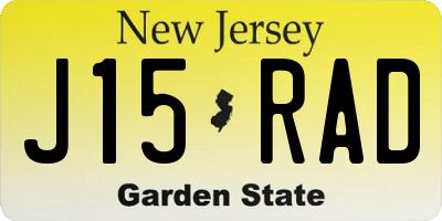 NJ license plate J15RAD