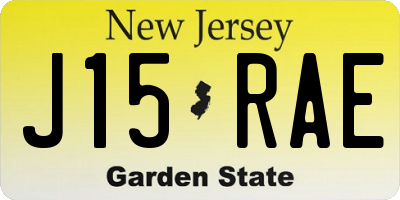NJ license plate J15RAE