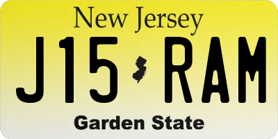 NJ license plate J15RAM