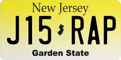 NJ license plate J15RAP