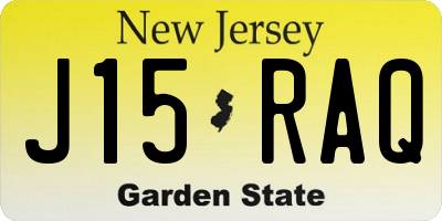 NJ license plate J15RAQ