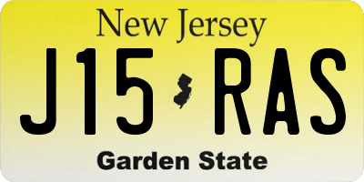 NJ license plate J15RAS