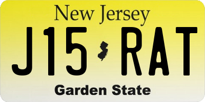 NJ license plate J15RAT