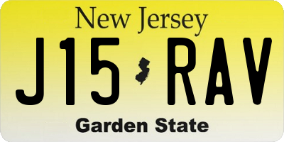 NJ license plate J15RAV