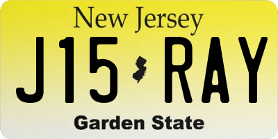 NJ license plate J15RAY
