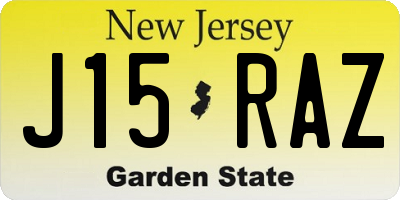 NJ license plate J15RAZ
