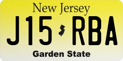 NJ license plate J15RBA