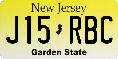 NJ license plate J15RBC
