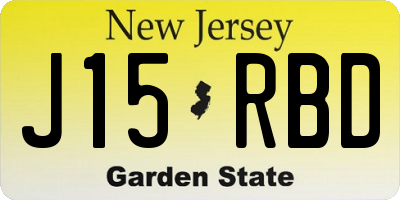 NJ license plate J15RBD