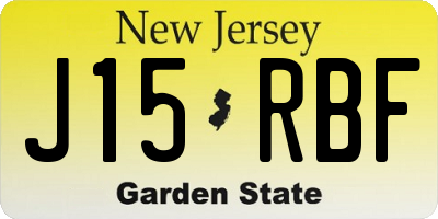 NJ license plate J15RBF