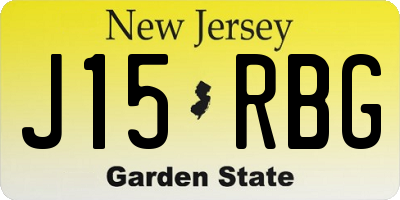 NJ license plate J15RBG