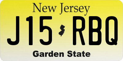 NJ license plate J15RBQ