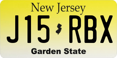 NJ license plate J15RBX