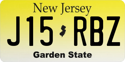 NJ license plate J15RBZ