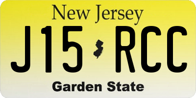 NJ license plate J15RCC