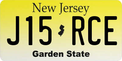 NJ license plate J15RCE