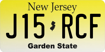NJ license plate J15RCF
