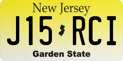 NJ license plate J15RCI