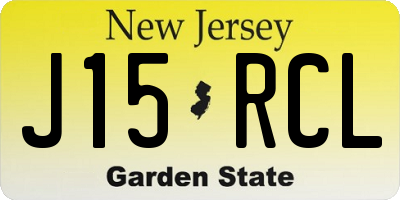 NJ license plate J15RCL